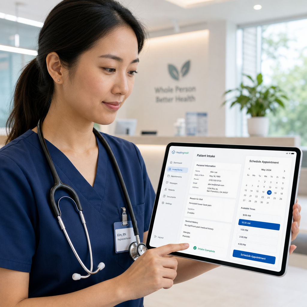 A patient scheduling an appointment on a mobile app